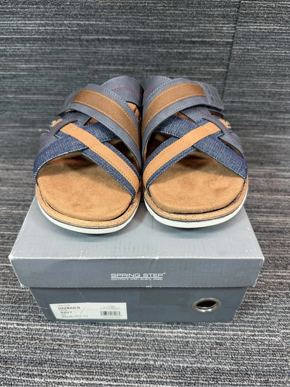 Spring Step Hazman Denim Casual  Multi-Texture Slide Sandals Men’s 44 US 10.5-1